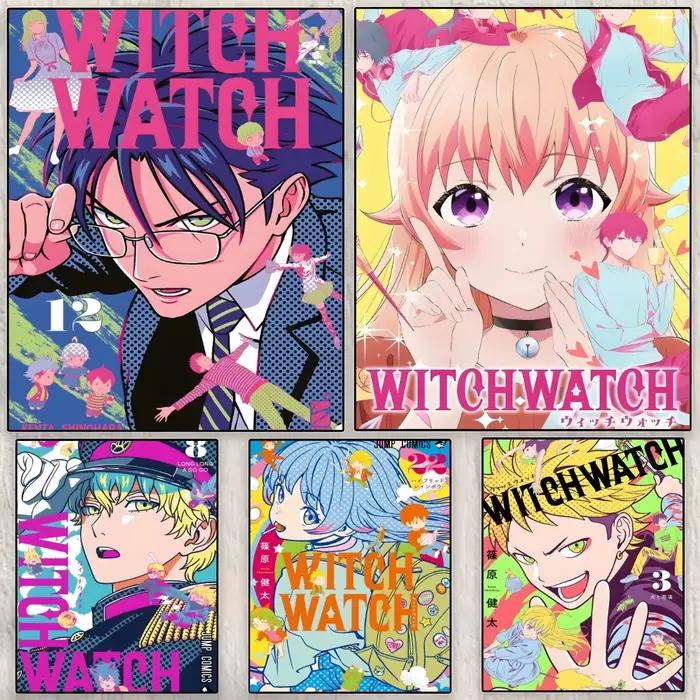 Affiche murale en toile de coton avec peinture et calligraphie Anime W-WITCH WATCH