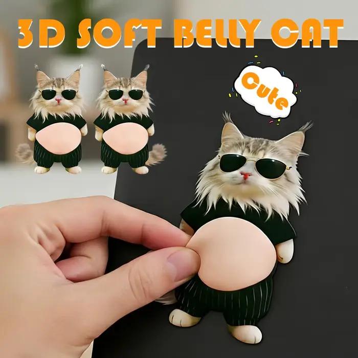 Autocollant de ventre de chat Kawaii 3D