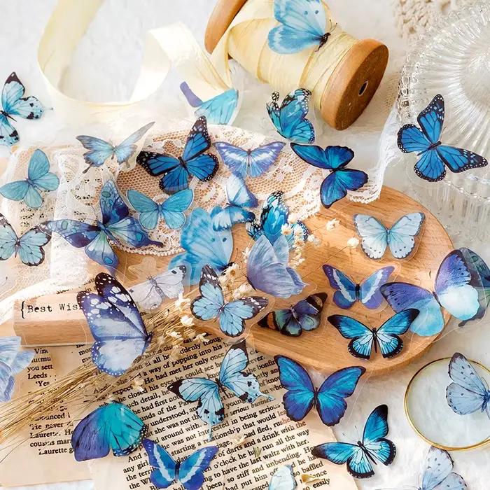 Autocollant de Collection de papillons colorés
