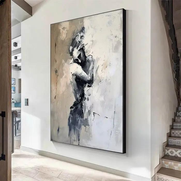 Peinture à l'huile abstraite peinte à la main pour femme