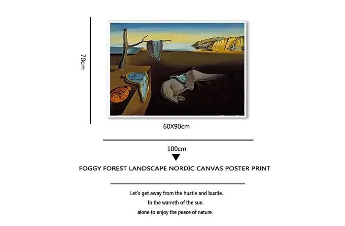 Affiche de peinture sur toile surréaliste de Salvador Dali, la persistance des horloges de mémoire, art mural, décoration de salon et de maison