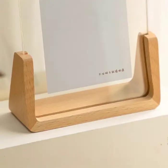 Cadre photo créatif en noyer/hêtre, cadre transparent en acrylique en forme de U, cadre en bois pour photos de mariage, décoration de bureau à domicile