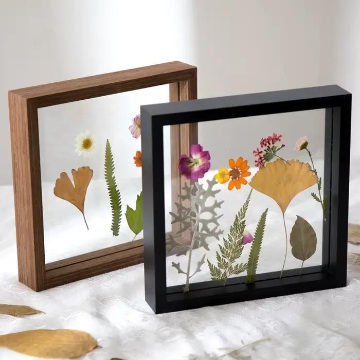 Cadre à fleurs pressées double face en verre 6/8/10 pouces