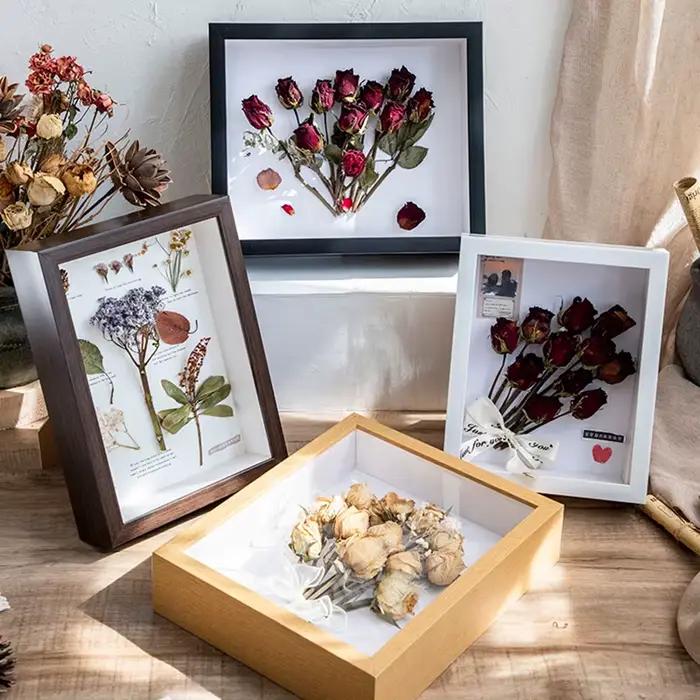 Boîte à ombre profondeur 3cm cadre Photo en bois pour afficher des œuvres tridimensionnelles