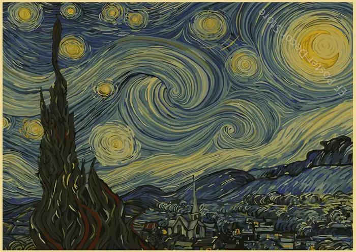 Leonardo Di Ser Piero Da Vinci Vincent Willem Van Gogh affiche imprime Vintage maison salle à manger Art décoration murale rétro peinture