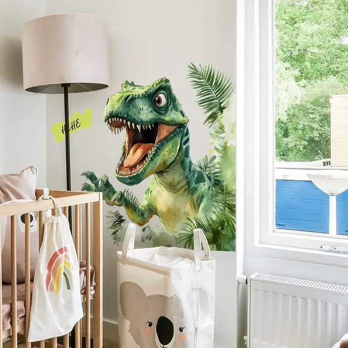 Autocollant Mural de dinosaure peint de dessin animé