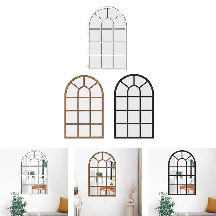 Miroir mural de fenêtre arquée en bois acrylique