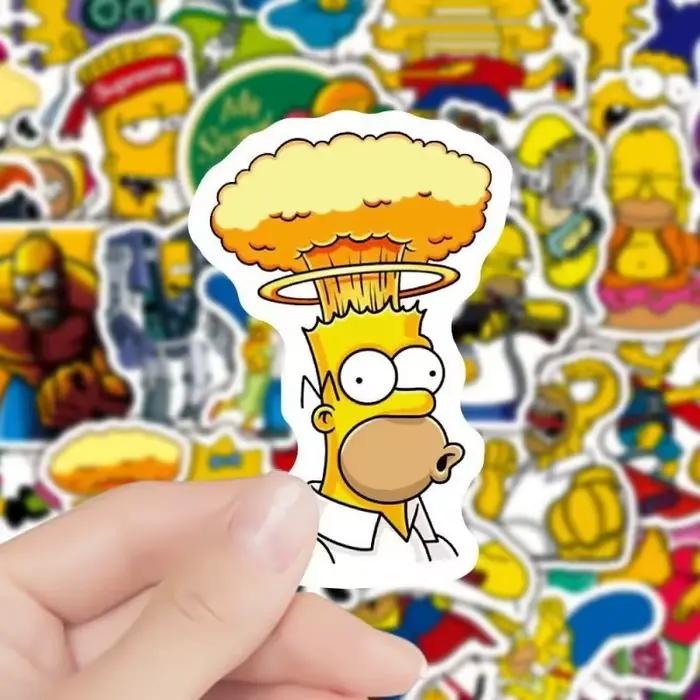 50 autocollants de dessin animé The Simpsons Hommor