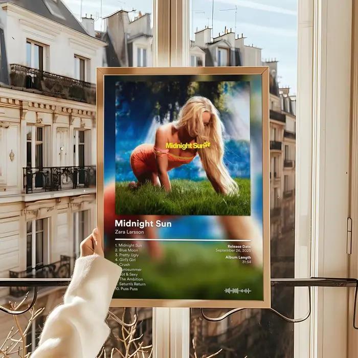 Autocollants d'affiche d'album Z-Zara L-Larsson, peinture HD, art auto-adhésif pour chambre à coucher, salon, décoration de la maison, autocollants muraux modernes, cadeau