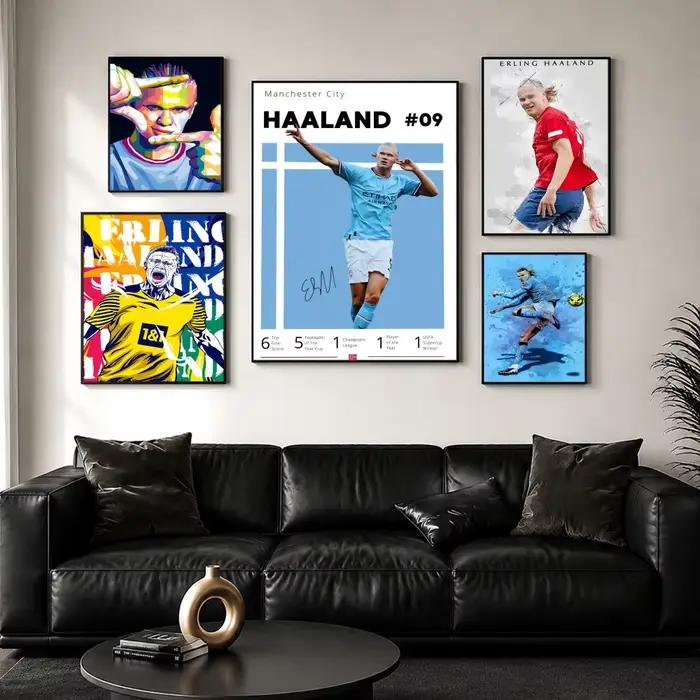 E-erling H-haaland – peinture calligraphique, affiche murale sur toile, impression de décoration d'intérieur de qualité supérieure pour salon et chambre à coucher