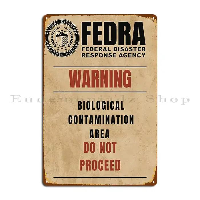 Fedra Tlou zone de Contamination biologique affiche Plaque métallique