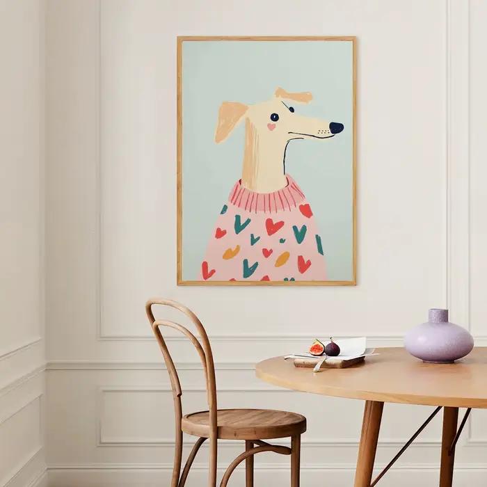 Affiche esthétique minimaliste pour chien