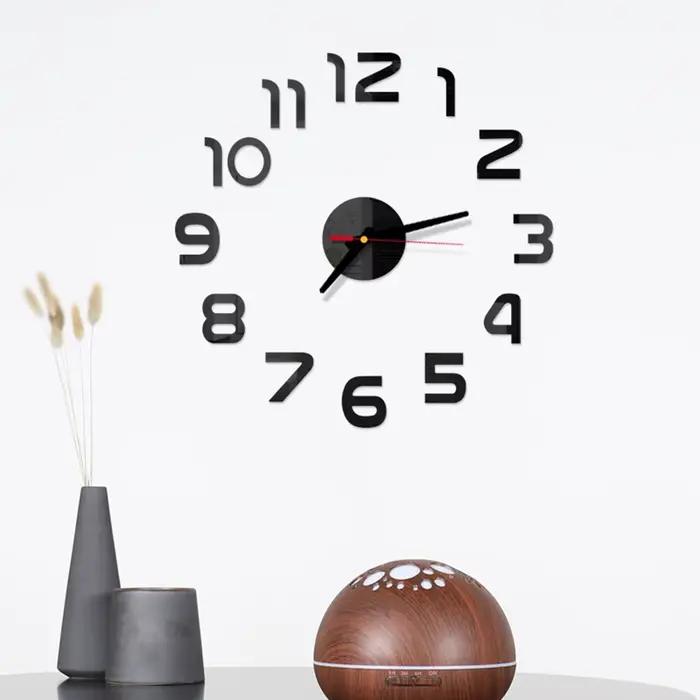 Horloge murale Design moderne lumineux sans cadre horloges murales bricolage