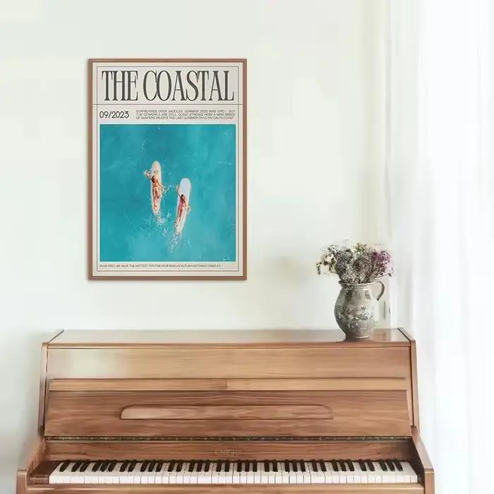 Affiche Murale Rétro Tendance sur Toile : Filles Surfistes