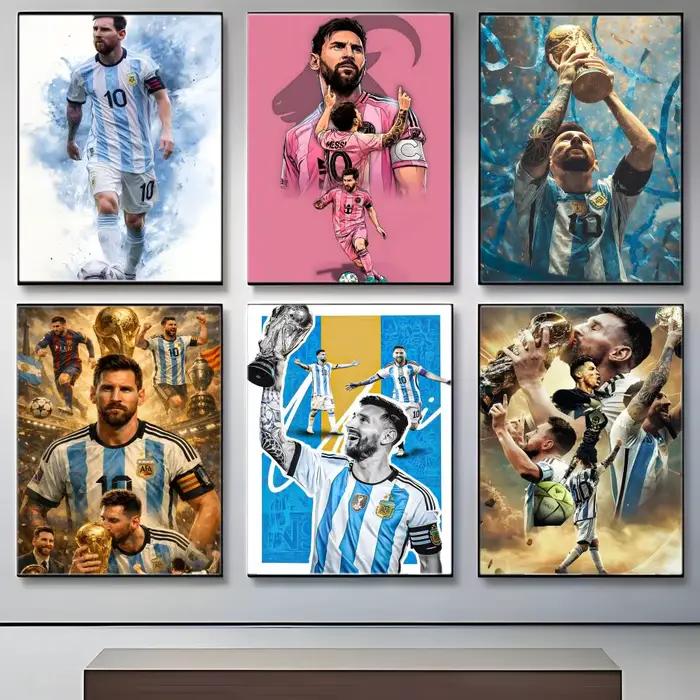 Affiche autocollante en papier imperméable pour athlète L-Lionel Messi