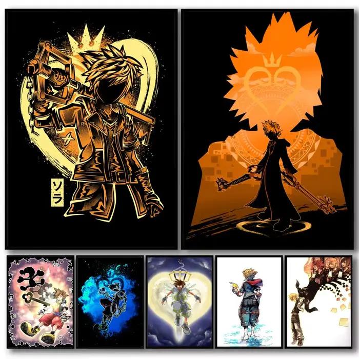 K-Kingdom Hearts – peinture calligraphique sur toile de coton