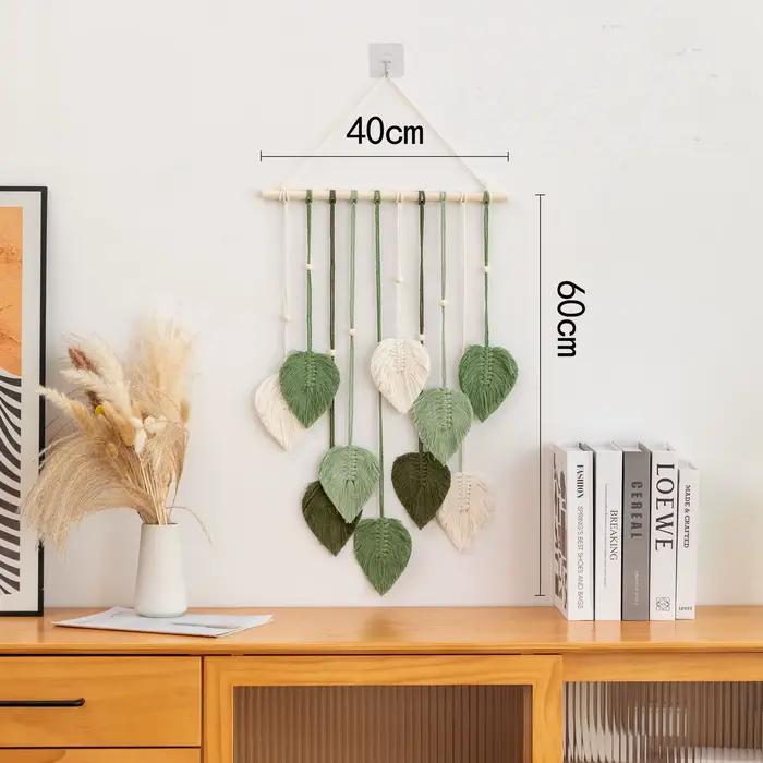 Moderne Boho tenture murale feuille macramé décoration