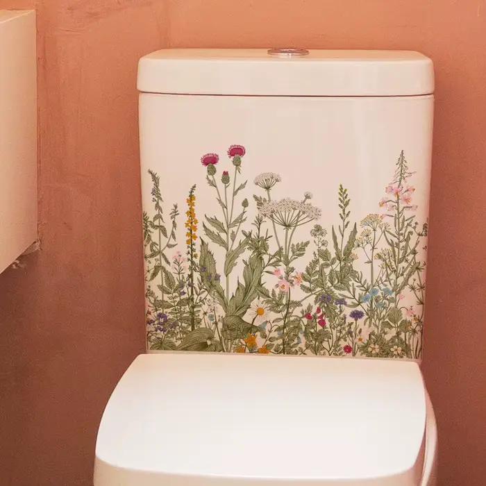 Autocollant mural de plantes vertes variées et fleurs