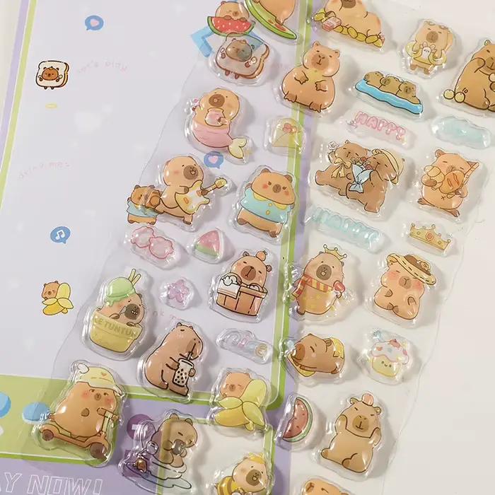 Kawaii Capybara 3d Relief autocollant mignon