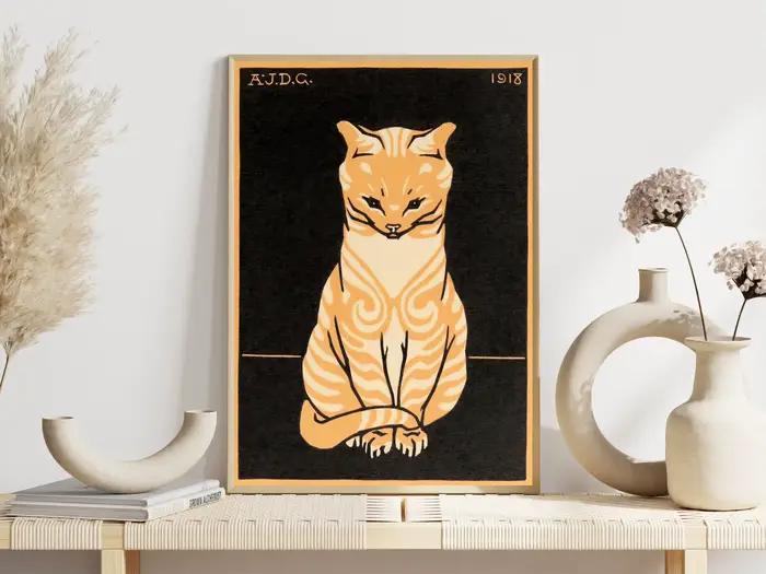Affiche d'exposition de chats manga et anime japonais