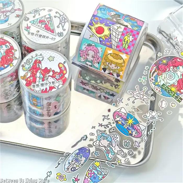 Rouleau d'autocollants graffiti PET - AGUGU R·B·S Design vintage | Matériel pour journal indésirable et scrapbooking