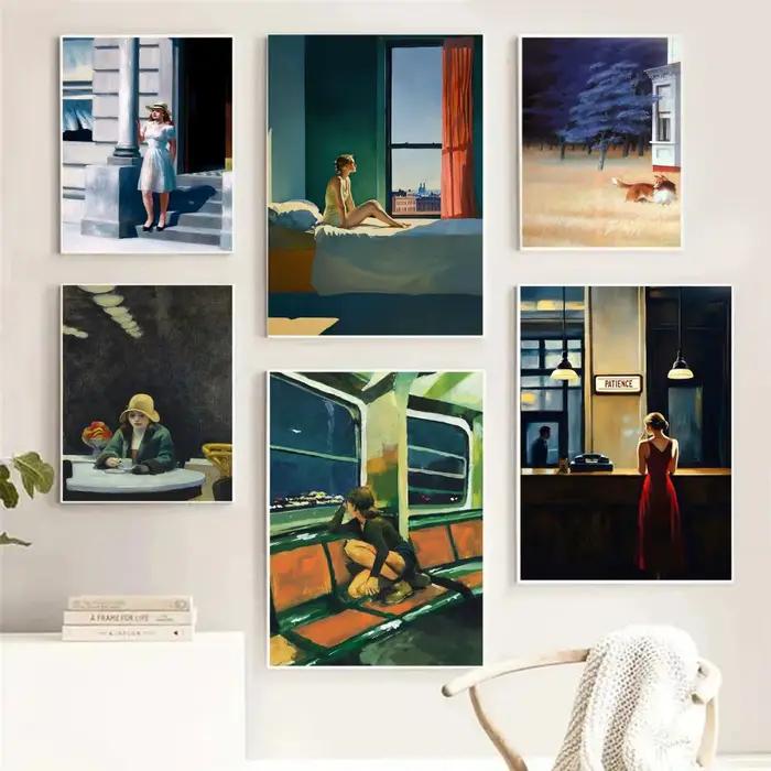 Tableau d'art mural sur toile E-Edward Hopper