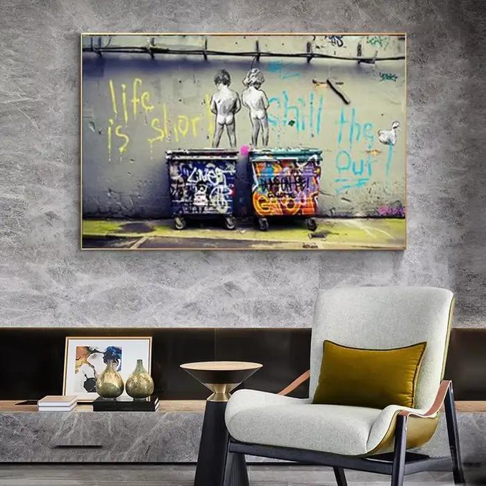 Banksy Graffiti Street Art Canvas