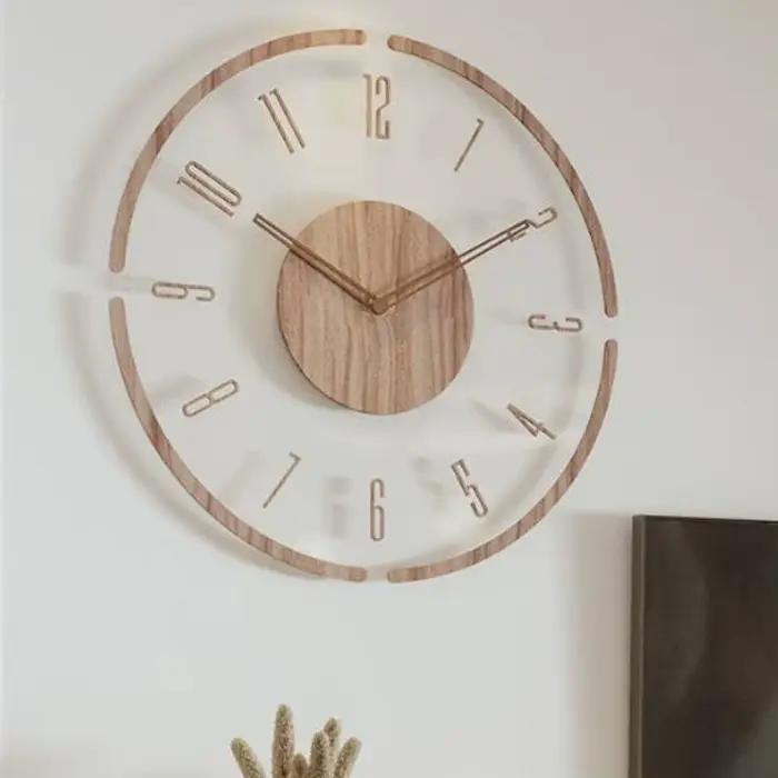 Horloge murale numérique flottante transparente créative