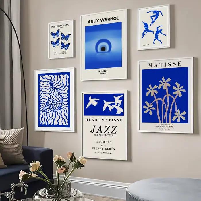 Toile abstraite Yves Klein Blue Soulages Circle