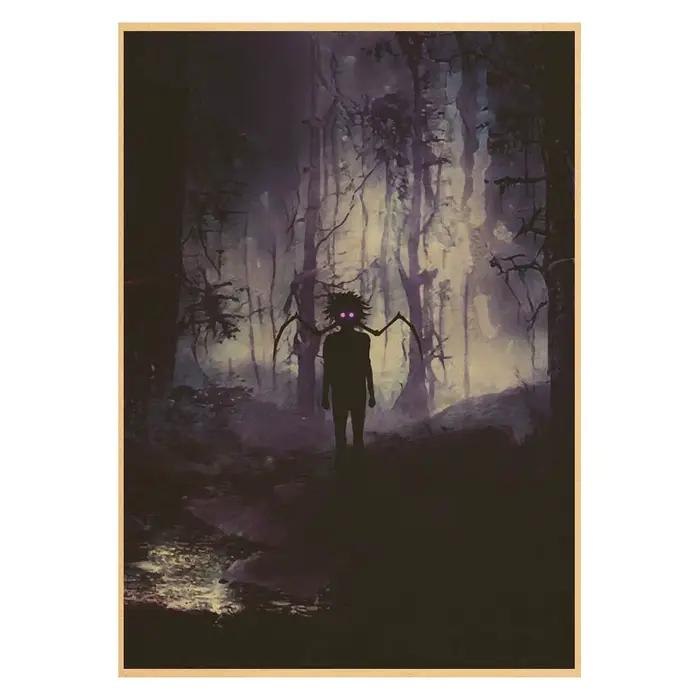 Affiche d'horreur en papier Kraft rétro