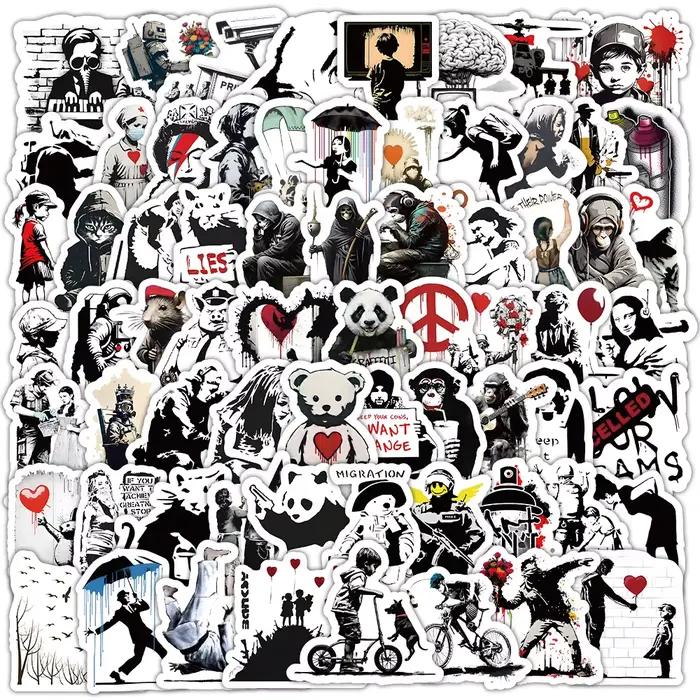 100 autocollants Banksy Art Graffiti DIY créatifs pour skateboard