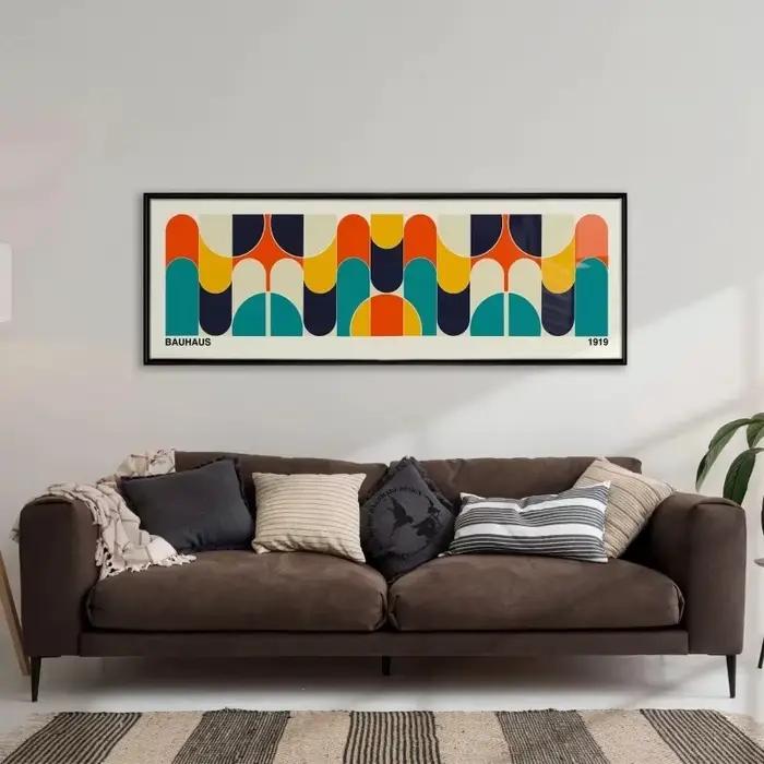 Décoration murale Bauhaus colorée sans cadre