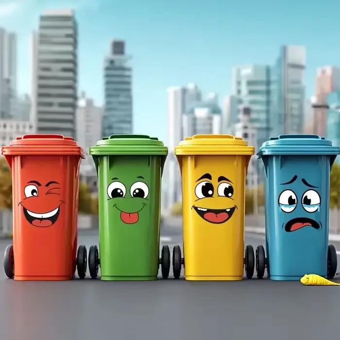 4 autocollants de visage drôles pour couvrir les points de paroi laides! Amovible et autocollant pour poubelles