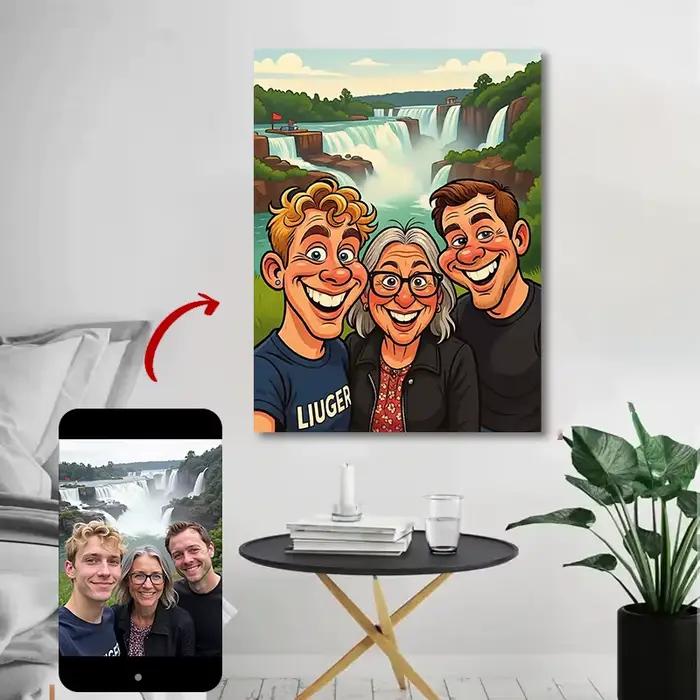 Affiche de dessin animé familial personnalisée
