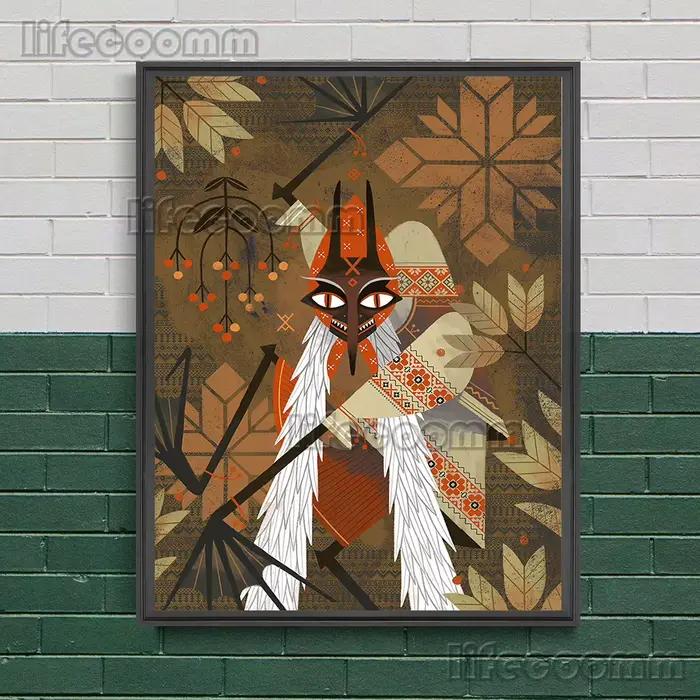 Peinture sur toile d'art mural de personnages slaviques
