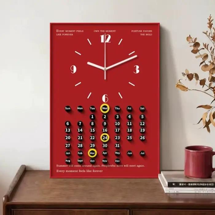 Horloge Murale Calendrier Créative pour Salon