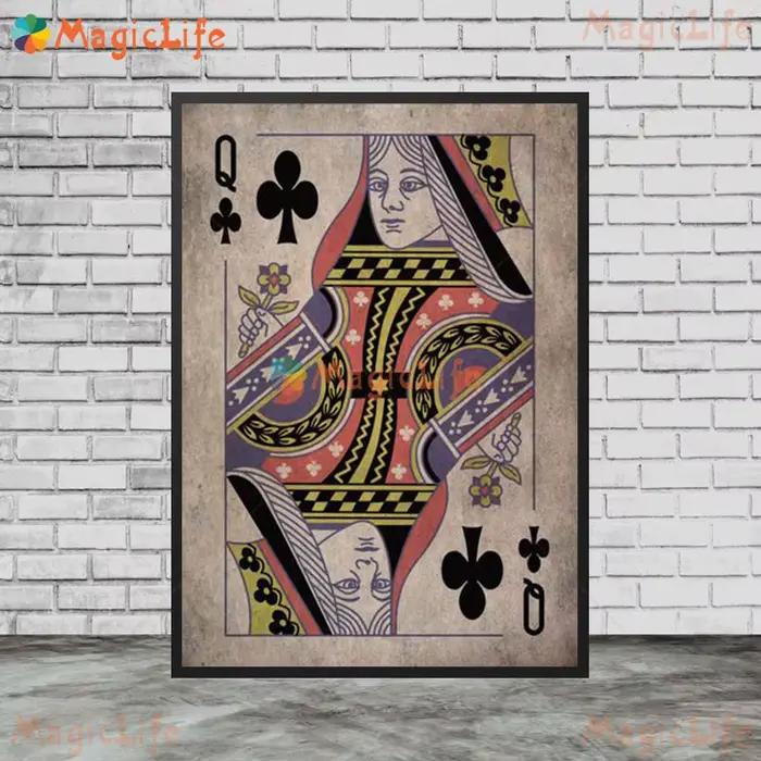 Cartes à jouer Vintage Poker mains mur Art toile peinture affiches imprime photos murales pour salon décor à la maison sans cadre