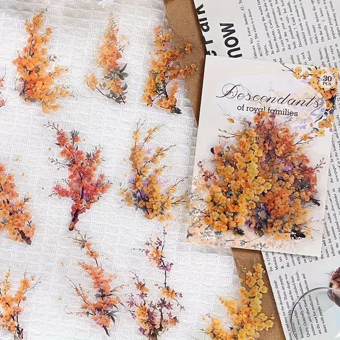 Autocollant imperméable Vintage plante fleurs PET