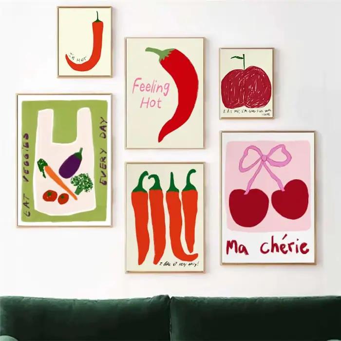 Affiche murale colorée avec citations alimentaires