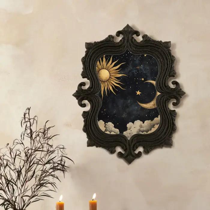 Décoration murale gothique transfrontalière soleil-lune ciel étoilé suspendue pour scénario