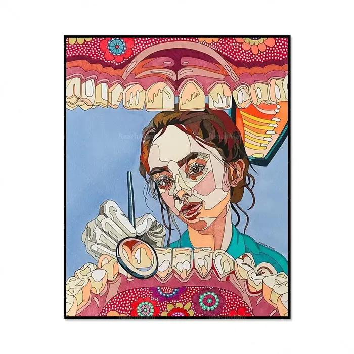 Peinture sur toile de dents d'art dentaire