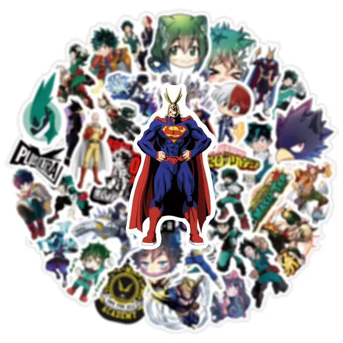50 autocollants de dessins animés My Hero Academia