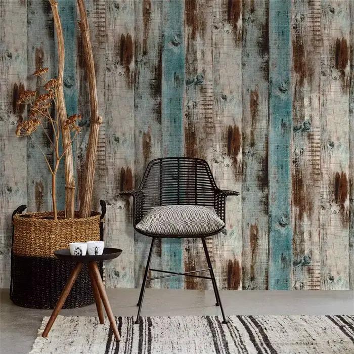 Papier peint autocollant en bois Peel and Stick, PerfecWallpaper, Film décoratif, Panneau de bois vintage, Rouleau de décalcomanie en vinyle