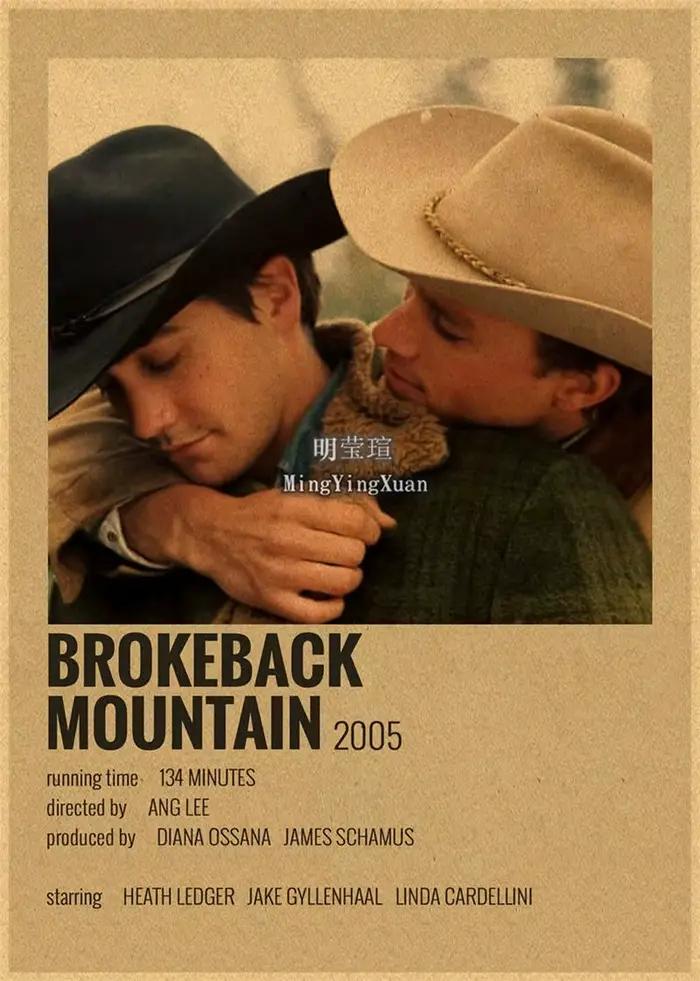 Film romantique classique Brokeback affiche de montagne Kraft Club papier Vintage