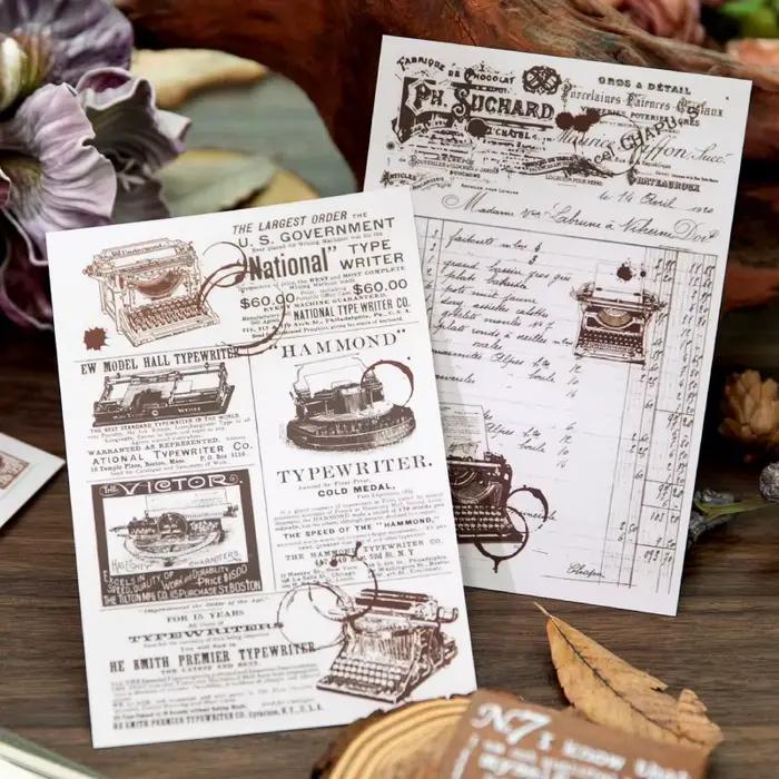 Autocollants imprimés manuscrit Vintage