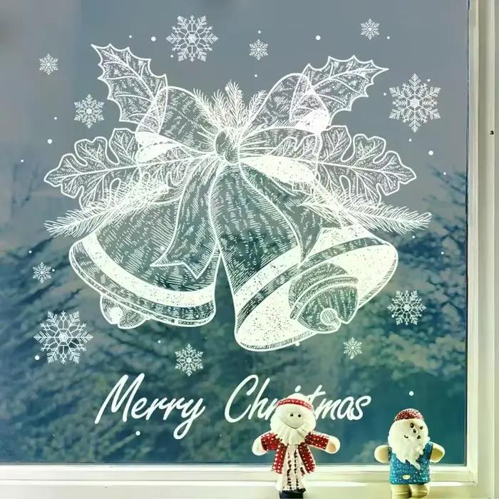 Autocollant flocon de neige cloche blanche de noël