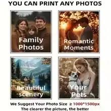 1 affiche sur toile personnalisée – Transformez votre photo en œuvre d'art murale décorative – Un cadeau personnalisé