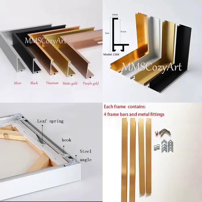 Cadre de peinture à l'huile sur toile en alliage d'aluminium
