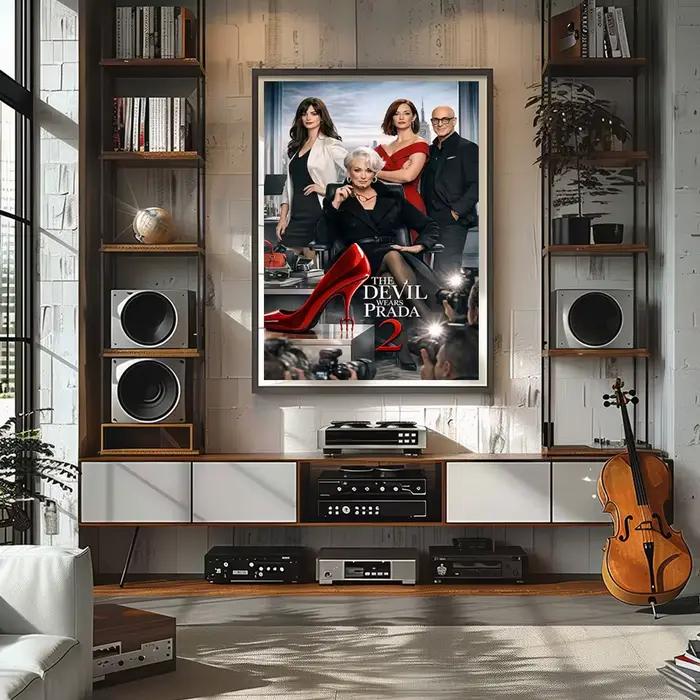 The D-Devil Wears Prada 2026 – Affiches minimalistes de chaussures à talons hauts rouges, peinture sur toile, art mural classique, décoration de chambre