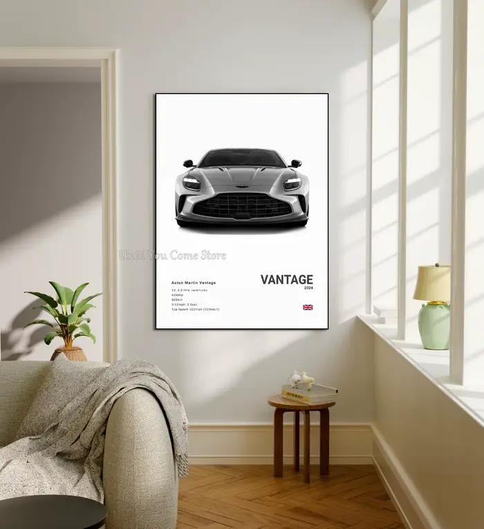 Affiche de voiture de sport britannique de luxe classique A-Aston Martin